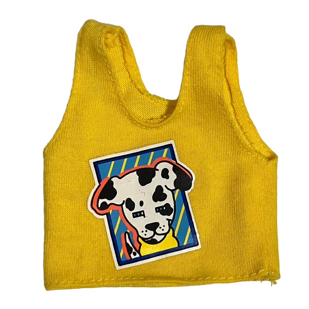 Vintage 90s Barbie Pet Pals Kevin Yellow Dog Tank Top